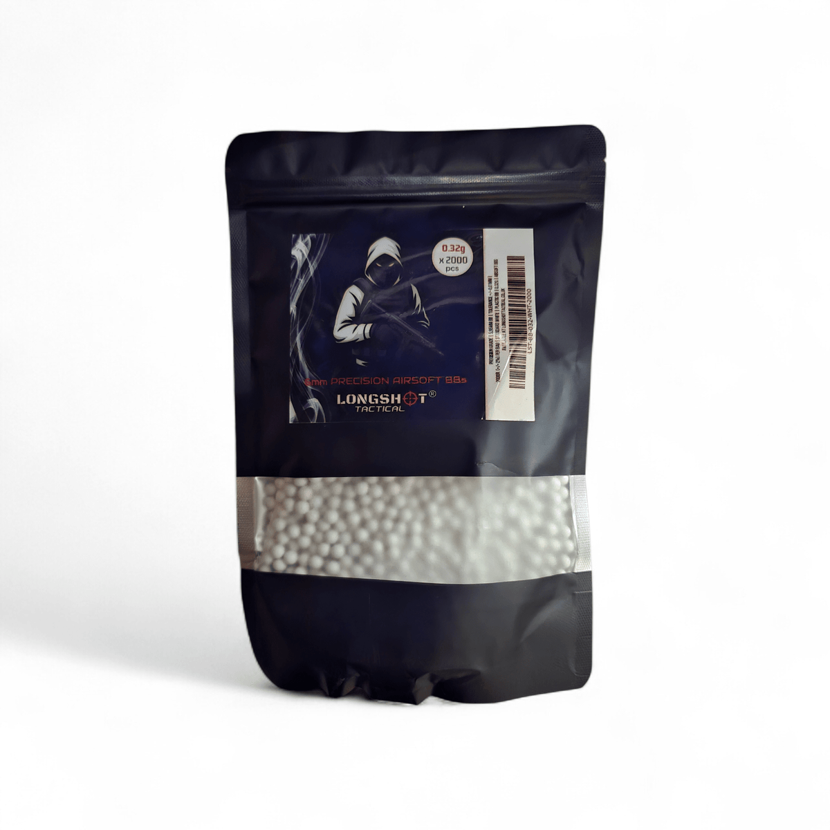 0.32g x 2000 Rounds Longshot Tactical Precision White Airsoft BBs 6mm - High Grade Ammo (640g)