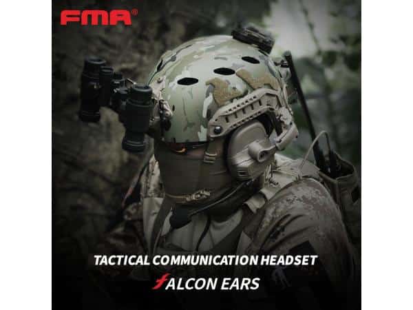 FMA-FCS Falcon Ears Tactical Communication Headset STD (Black / Tan)