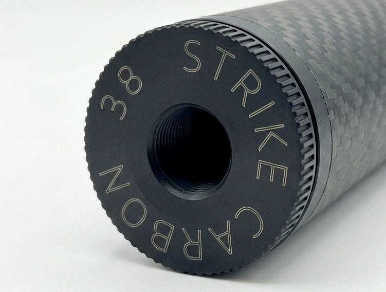 Strike carbon 38mm 6” long Airsoft suppressor