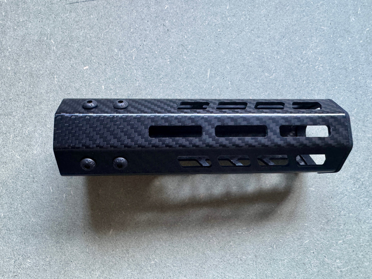 WOLVERINE MTW / HERETIC / AEG AND GBBR 50MM WIDE FORGED CARBON FIBRE / 3K HANDGUARD 7" AND 10"