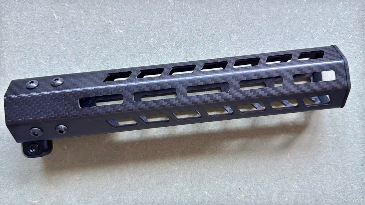 WOLVERINE MTW / HERETIC / AEG AND GBBR 50MM WIDE FORGED CARBON FIBRE / 3K HANDGUARD 7" AND 10"