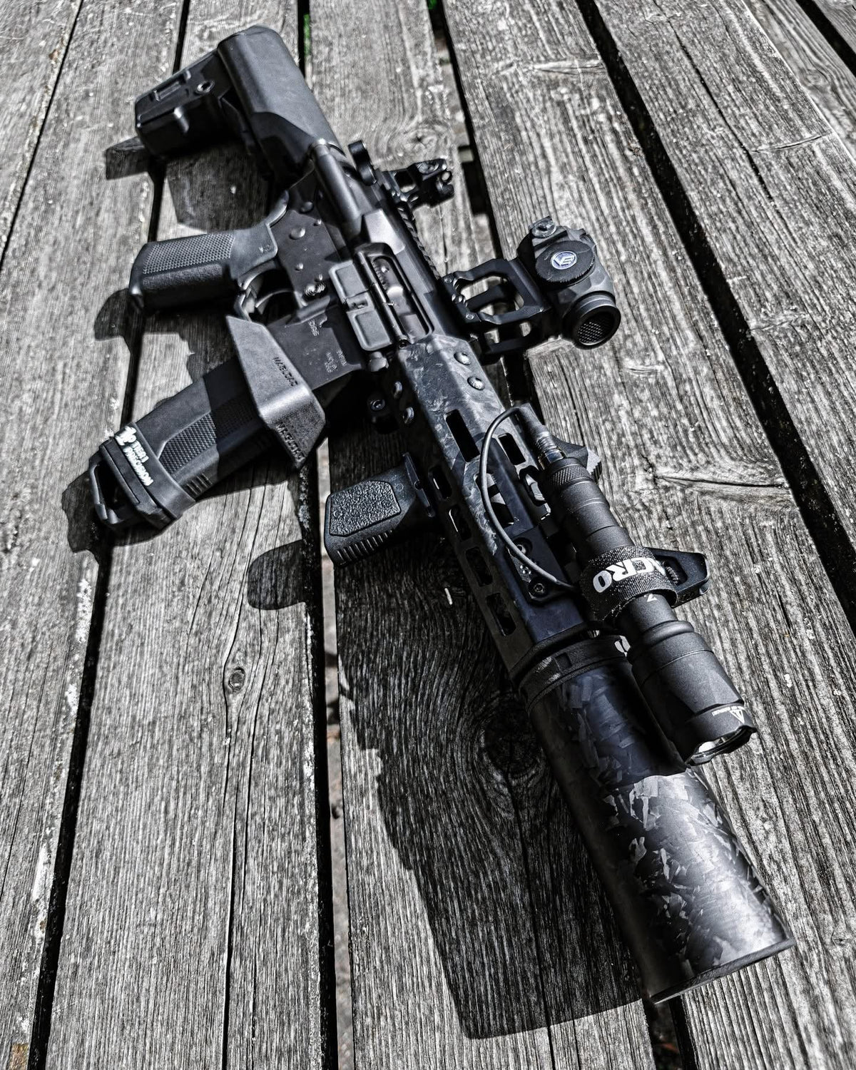 WOLVERINE MTW / HERETIC / AEG AND GBBR 50MM WIDE FORGED CARBON FIBRE / 3K HANDGUARD 7" AND 10"