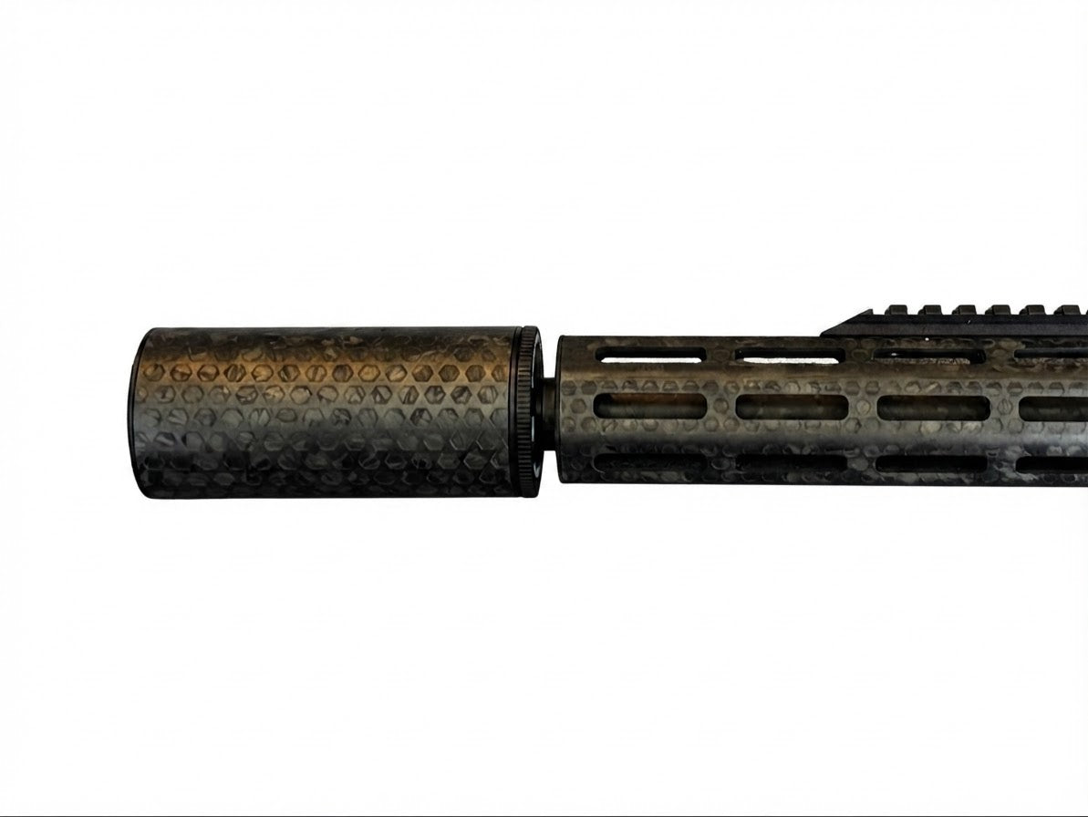 Strike Carbon FAT-CAN Airsoft Suppressor 4" x 50mm HEX