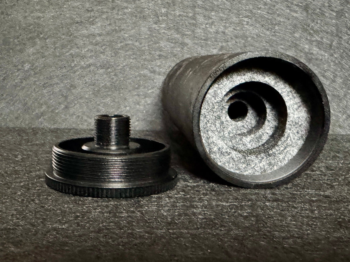 Strike Carbon 50mm wide forged Carbon fat can Airsoft Suppressor 3" 4" 6" 10"