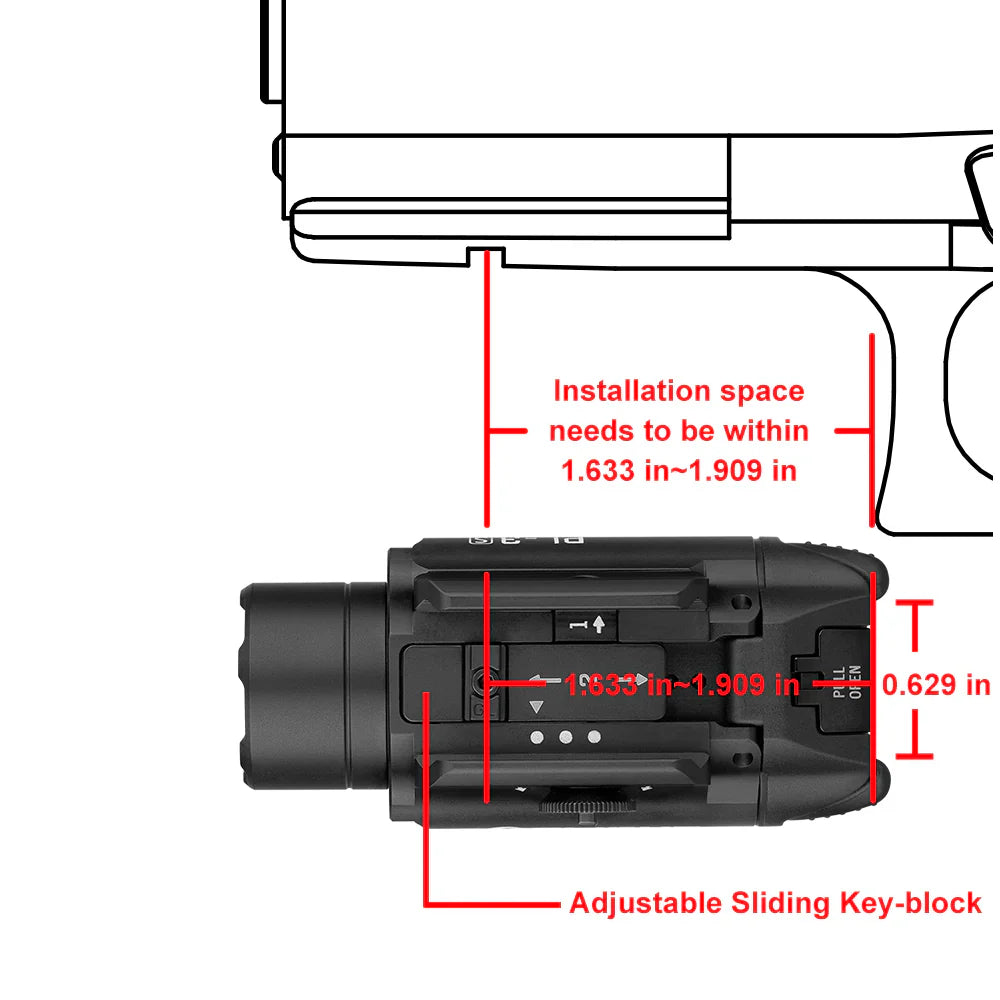 Olight PL-3S Valkyrie Rail Mountable LED Torch - Tan
