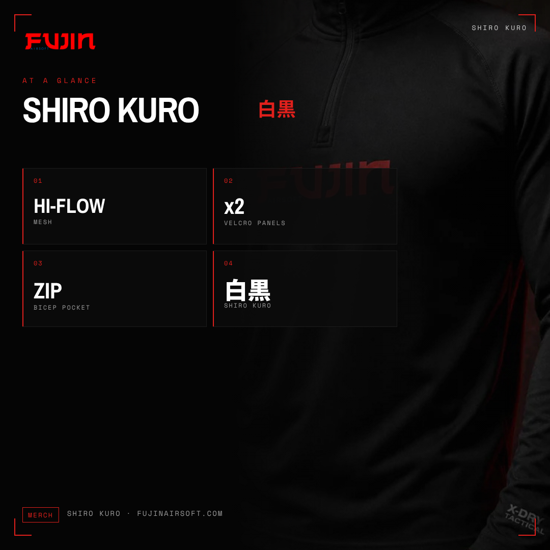 Fujin Tactical Operator Mesh – Shiro / Kuro Edition