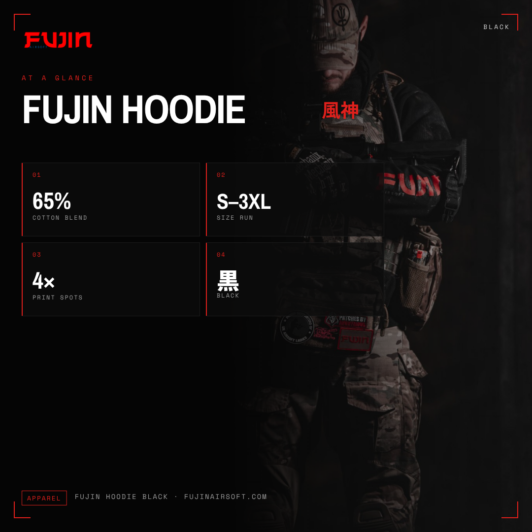 Tactical Airsoft Hoodie | Fujin Logo | Premium Combat Apparel