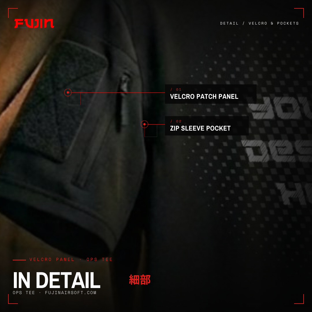 Operator Tactical T-Shirt | Velcro Sleeve & Pockets | Team Gear
