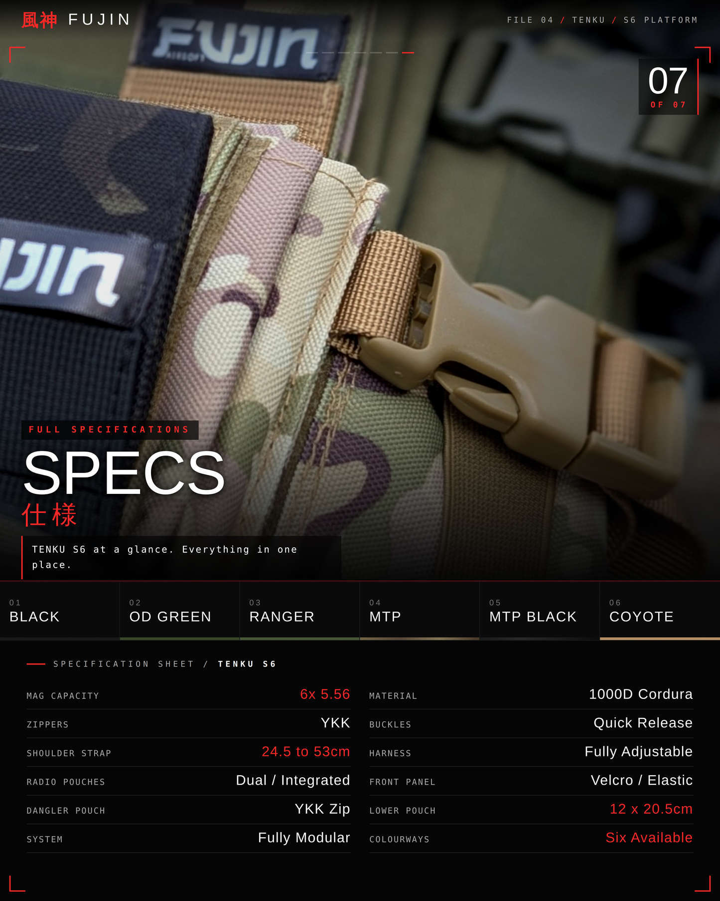 TENKU-S6 Chest Rig – Modular System