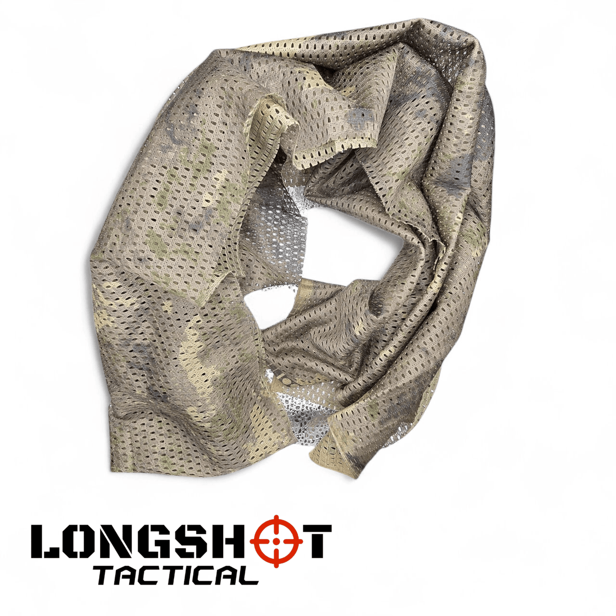 Camo Mesh Scrim Tactical Neck Scarf - Lightweight Hunting & Airsoft Scarf