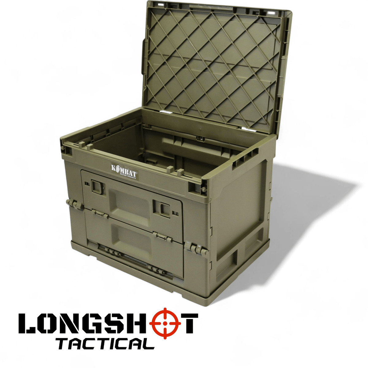Kombat UK Military Folding Storage Box Storage Stackable Camping - Olive Green